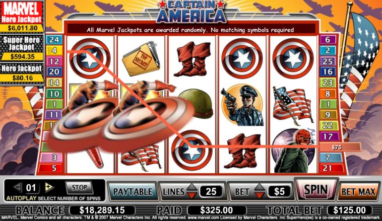 Игровой автомат Капитан Америка от Марвела